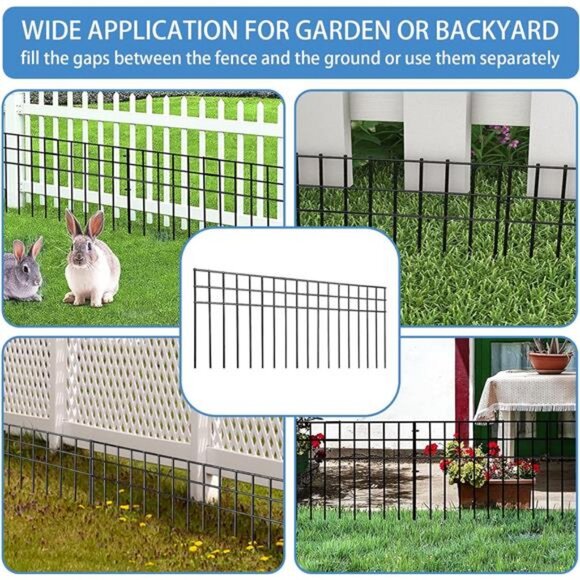 32x10-inch No Dig Animal Barrier Fence, 10 Pack Black Dig Protective Fence with - Picture 4 of 8